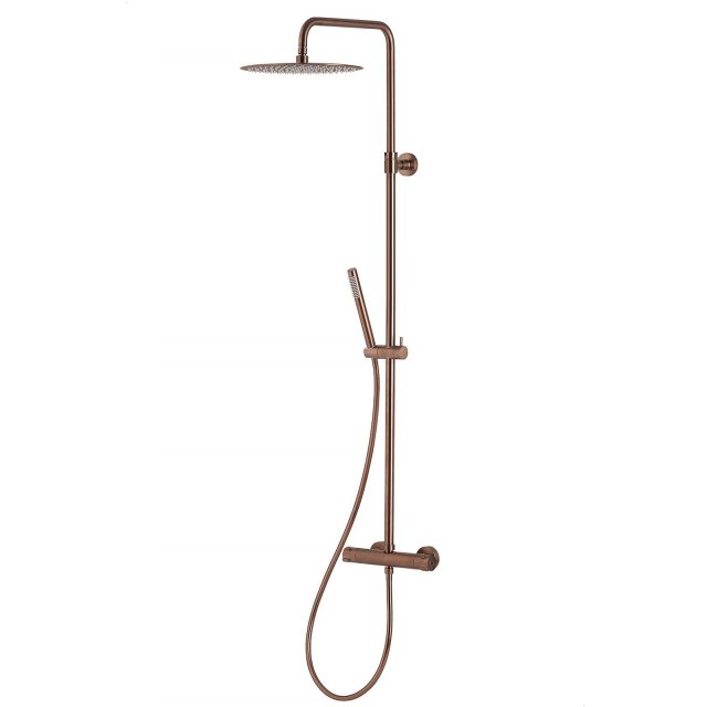 KFA Zestaw prysznicowy MOZA z drążkiem i baterią termostatyczną różow