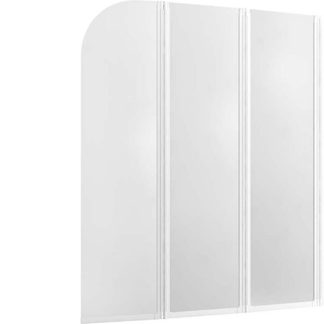 KFA Parawan nawannowy MODERN 121x140 cm 3-elementowy biały szkło tran