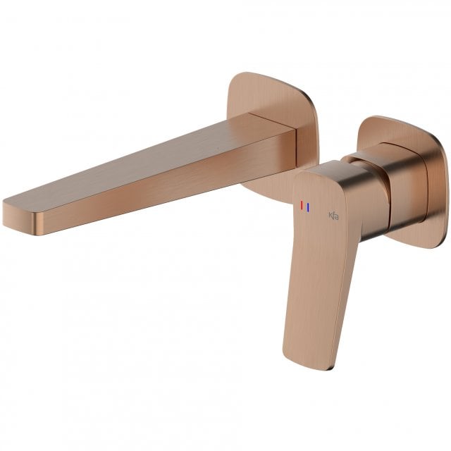 KFA Bateria umywalkowa MALAGA podtynkowa ścienna różowa złota szczotk