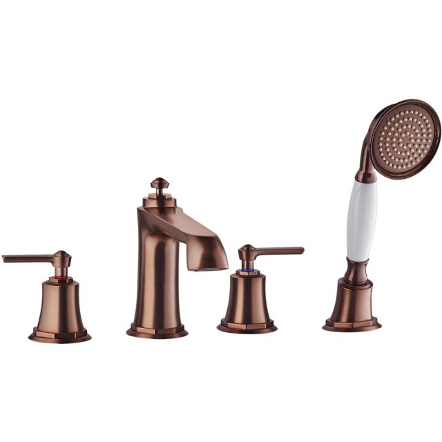 OMNIRES Bateria nawannowa ARMANCE 4-otworowa miedź antyczna szczotkow