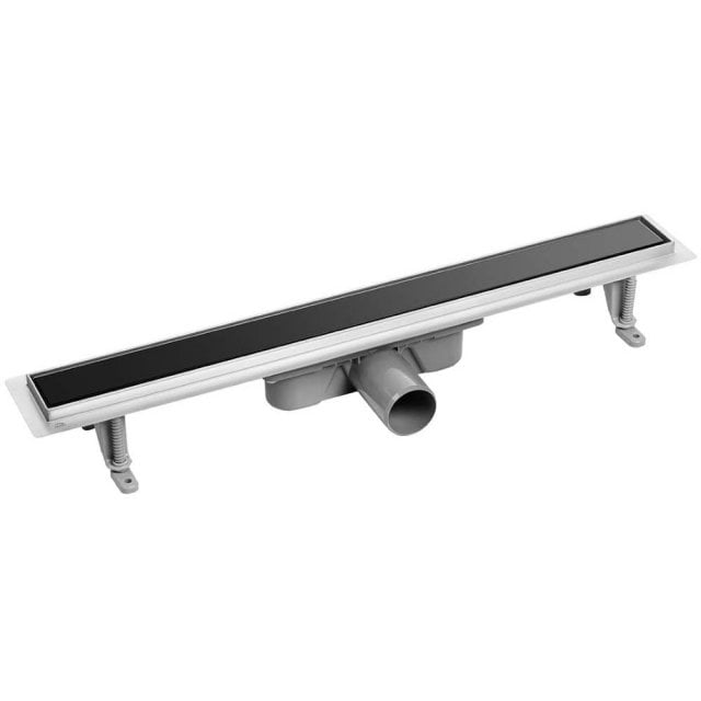 LAVEO Odpływ liniowy BASSO 100 cm odwracalny czarne szkło COB_710S