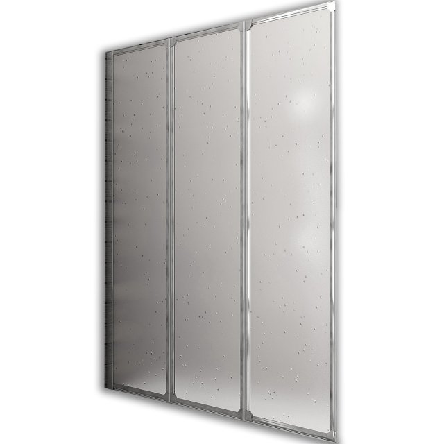 KFA Parawan nawannowy STANDARD 122x139 cm 3-elementowy chrom szkło sz