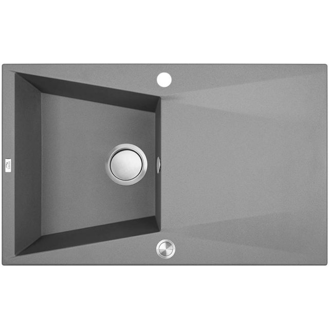 LAVEO Zlewozmywak granitowy GRENADA 1-komorowy z ociekaczem szary SBG