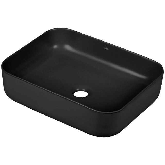 LAVEO Umywalka nablatowa DESNA 36 czarny mat VUM_B250