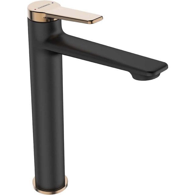 KUCHINOX Bateria umywalkowa stojąca ALANIS wysoka z korkiem czarna/ró