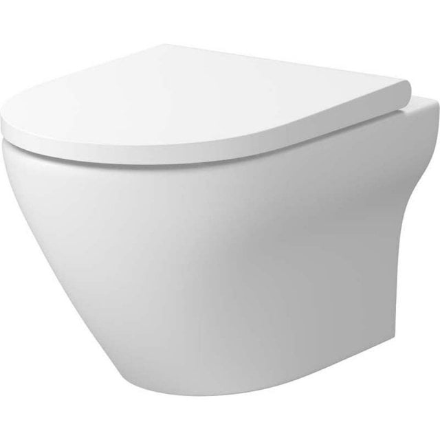 CERSANIT Zestaw miska podwieszana LARGA OVAL, deska Slim biały S701-6