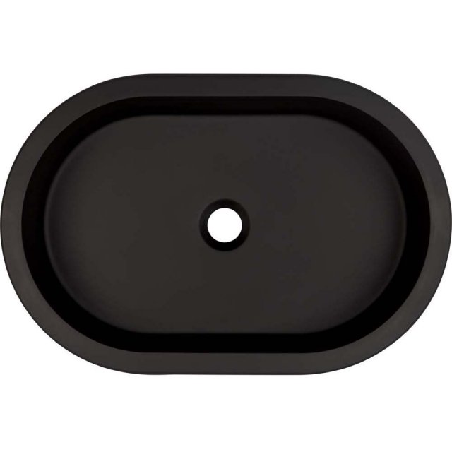 DEANTE Umywalka wpuszczana w blat SILIA granitowa owalna czarna CQS_N