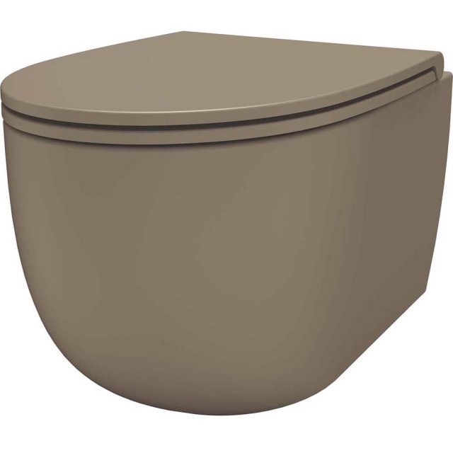 SDR CERAMICHE Miska podwieszana BULL SABBIA bezkołnierzowa wirowa z d