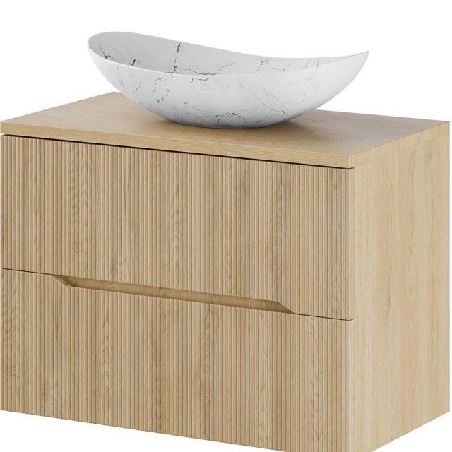 COMAD Zestaw mebli NORDIC CREMONA szafka z blatem 80 cm, umywalka LEN