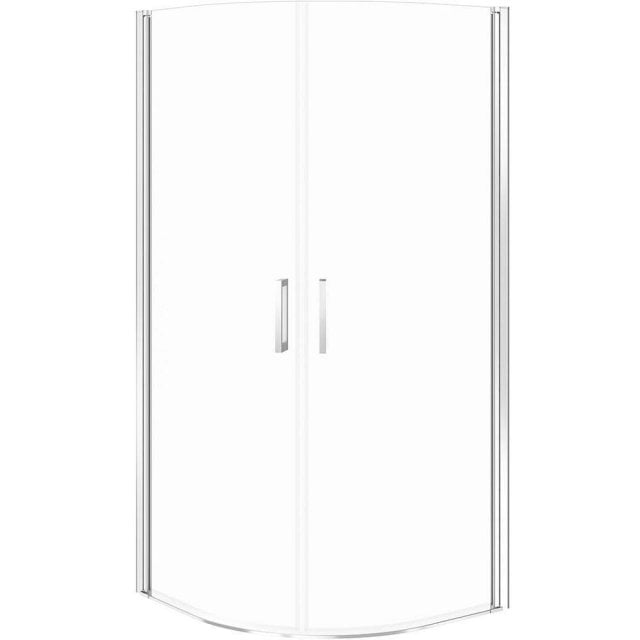 CERSANIT Kabina prysznicowa półokrągła MODUO 90x90 chrom, szkło trans
