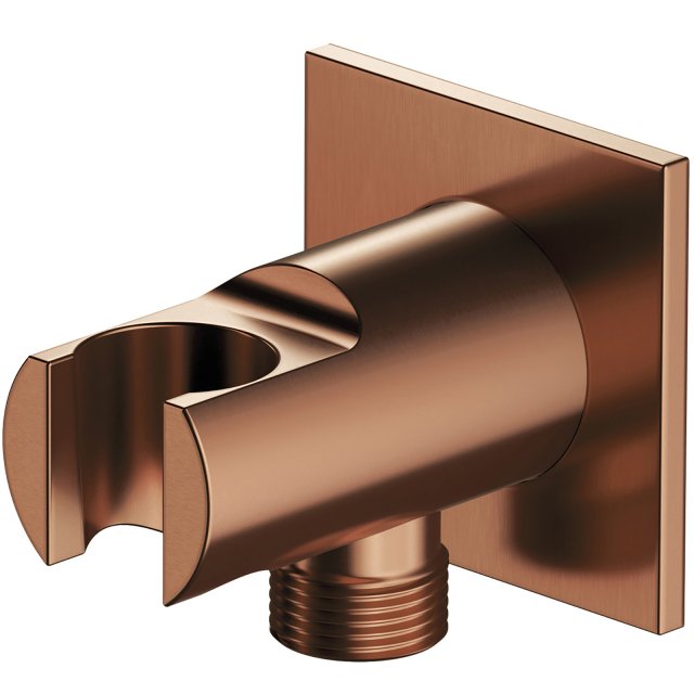 OMNIRES Przyłącze kątowe z uchwytem na słuchawkę miedź szczotkowana 8