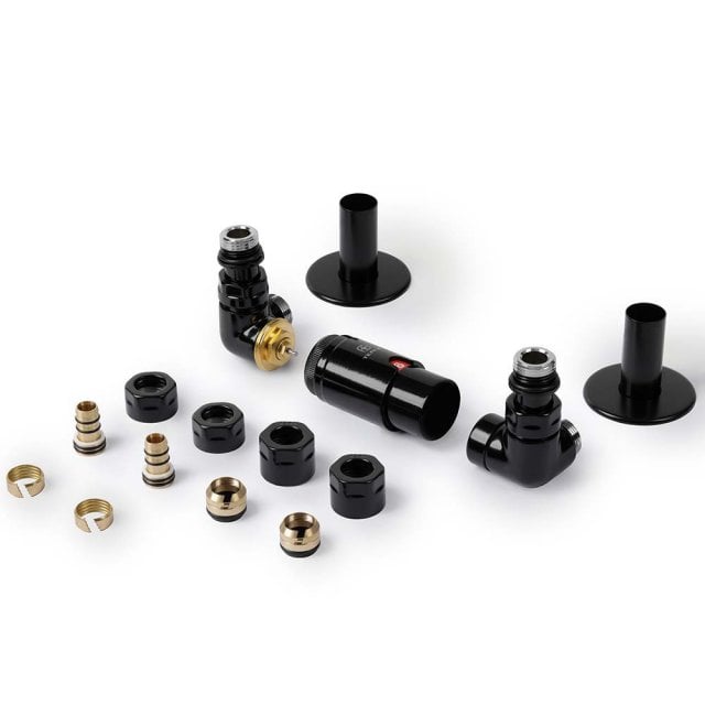 TERMA Zestaw trójosiowy termostatyczny VISION lewy czarny TGETVISILK9