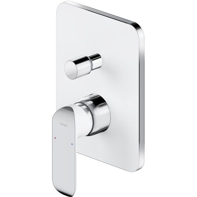 OMNIRES Bateria prysznicowo-wannowa SACRAMENTO podtynkowa chrom biały