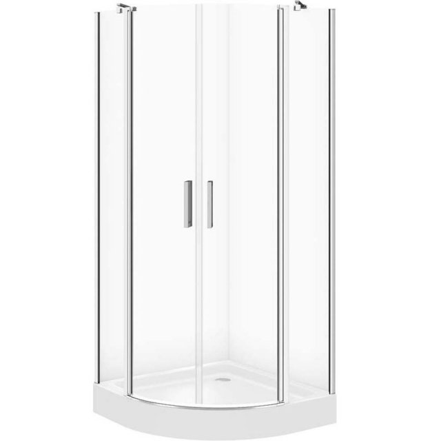 CERSANIT Kabina prysznicowa półokrągła MODUO 80x80 z brodzikiem TAKO