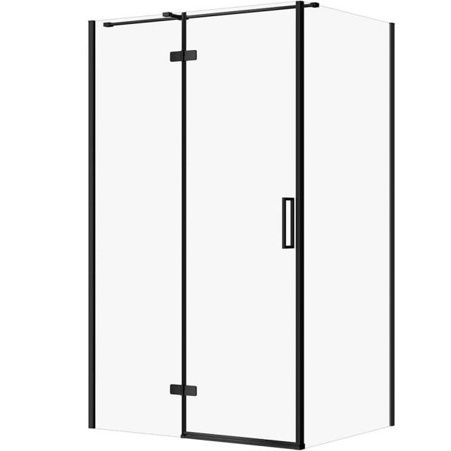 CERSANIT Kabina prysznicowa prostokątna JOTA 100x80 lewa czarna, szkł