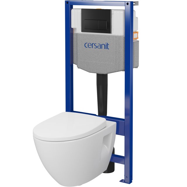 CERSANIT Zestaw podtynkowy SYSTEM 5, mechaniczny, miska Moduo, deska,