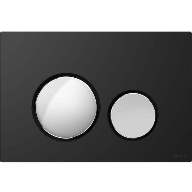 CERSANIT Przycisk spłukujący LUNA czarny matowy klawisze chrom błysk