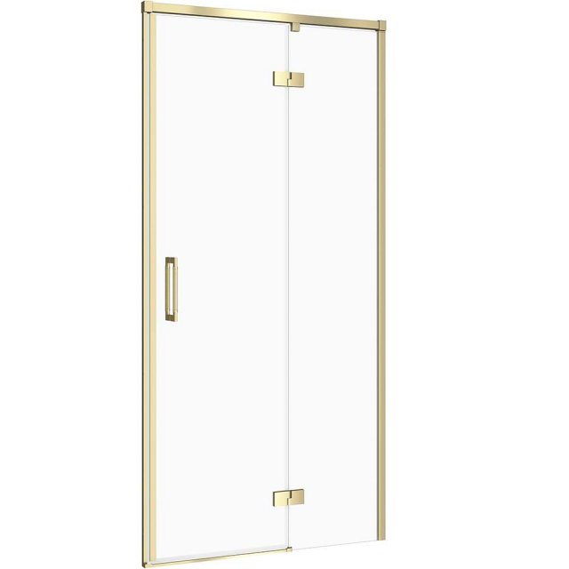 CERSANIT Drzwi prysznicowe LARGA złoty mat, prawe 90x195 szkło transp