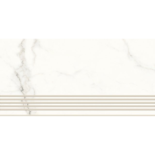 Gres szkliwiony stopnica CALACATTA MILD white satin 29,8x59,8 gat. I