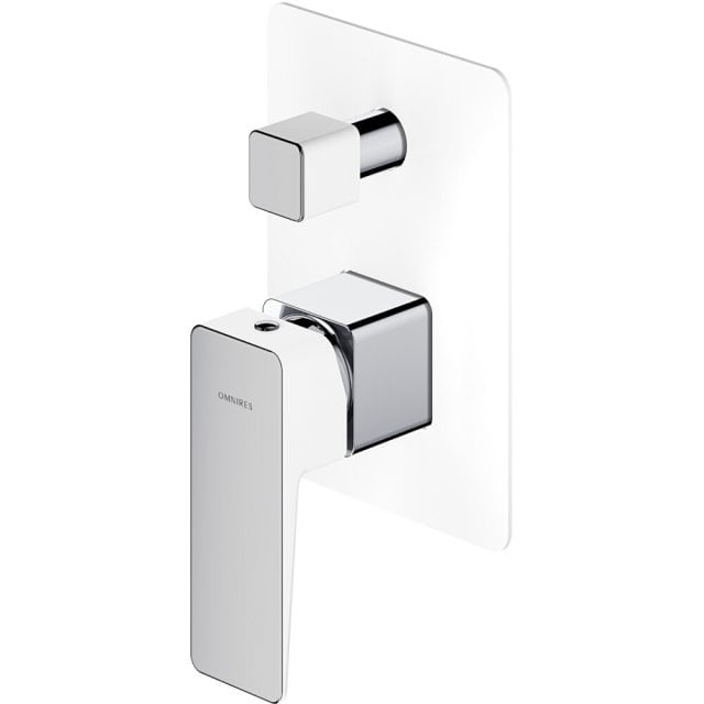 OMNIRES Bateria prysznicowo-wannowa PARMA podtynkowa chrom biały poły