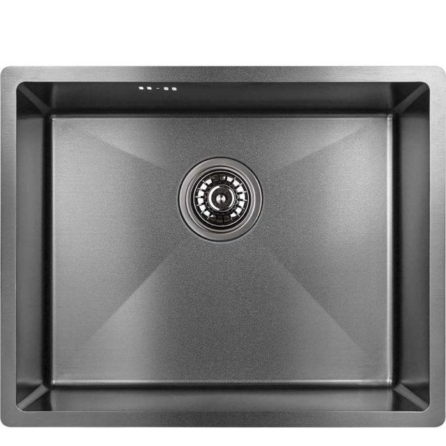 LAVEO Zlewozmywak stalowy MARMARA 54x44 cm 1-komorowy grafitowy gładk