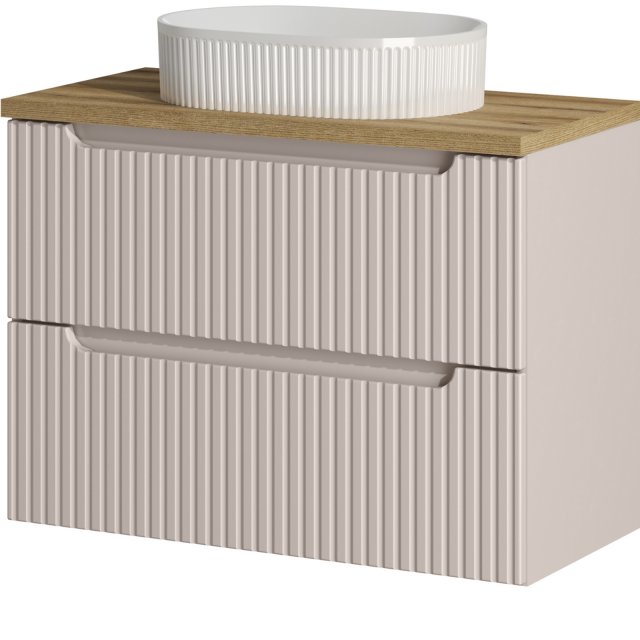 COMAD Zestaw mebli NOVA CASHMERE szafka z blatem OAK 80 cm, umywalka