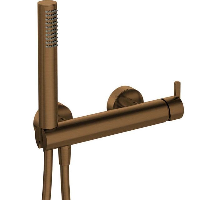 DEANTE Bateria prysznicowa ścienna SILIA z zestawem prysznicowym brąz