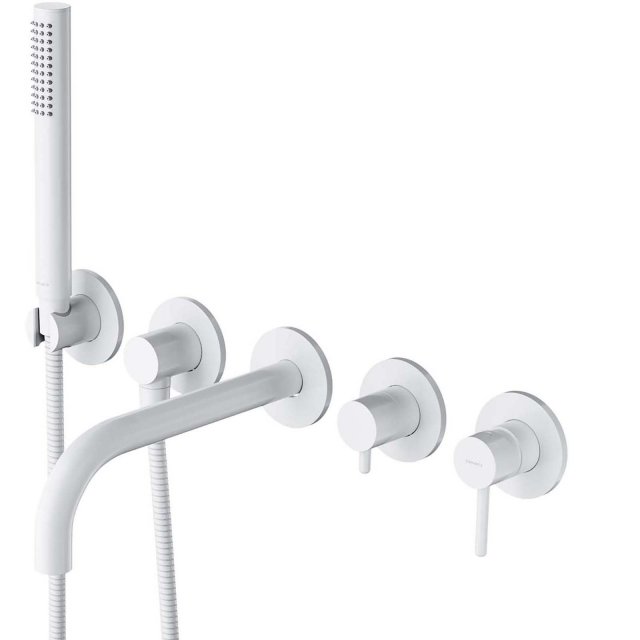 OMNIRES Bateria wannowa Y 5-otworowa podtynkowa biały mat Y1237-1WM