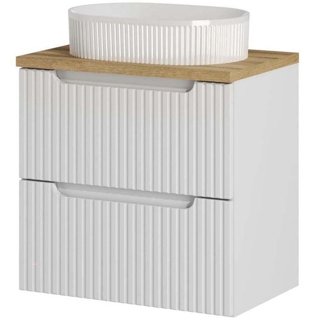 COMAD Zestaw mebli NOVA WHITE szafka z blatem OAK 60 cm, umywalka BEY