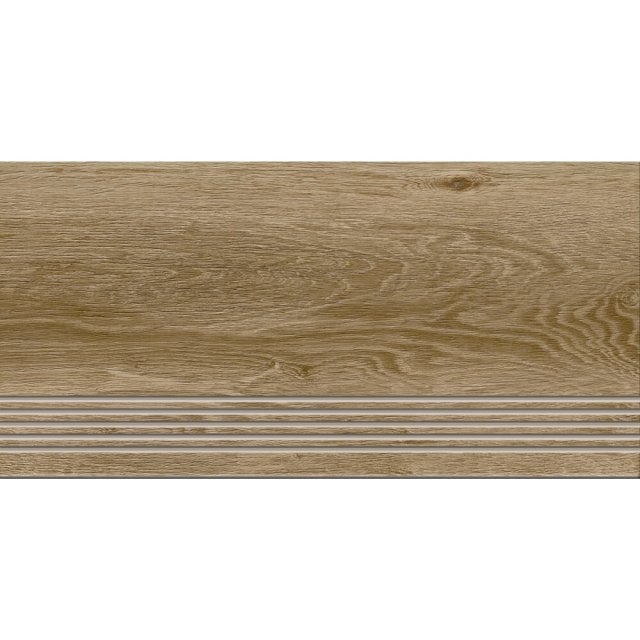 Gres szkliwiony stopnica STARWOOD brown structure mat 29,8x59,8 gat.