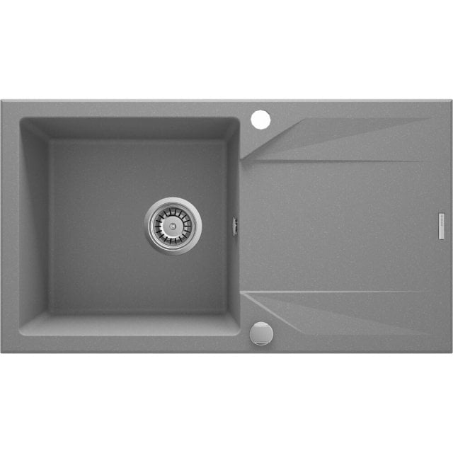 DEANTE Zlewozmywak granitowy EVORA 1-komorowy z ociekaczem szary meta