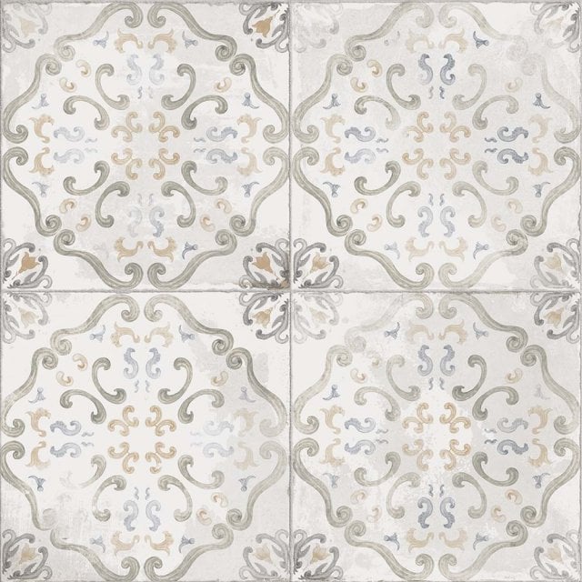 Gres szkliwiony hiszpański El Molino ALICE WHITE mat z błyszczącymi w