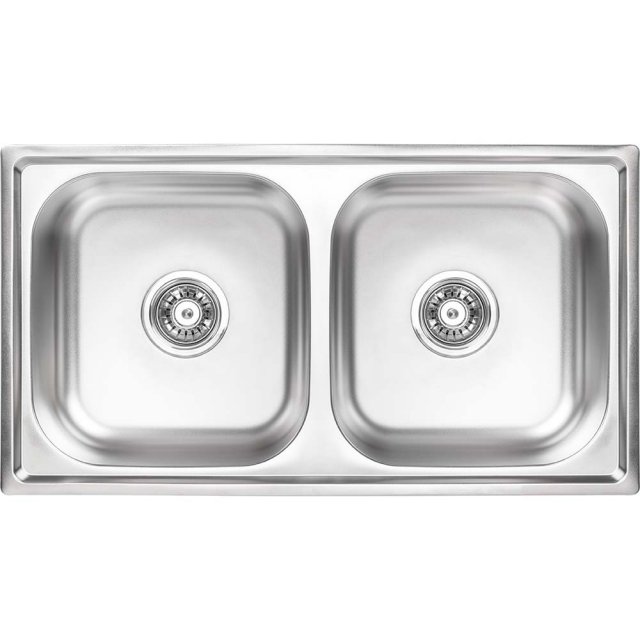 KUCHINOX Zlewozmywak stalowy STANDARD 2-komorowy inox gładki SKS_020T