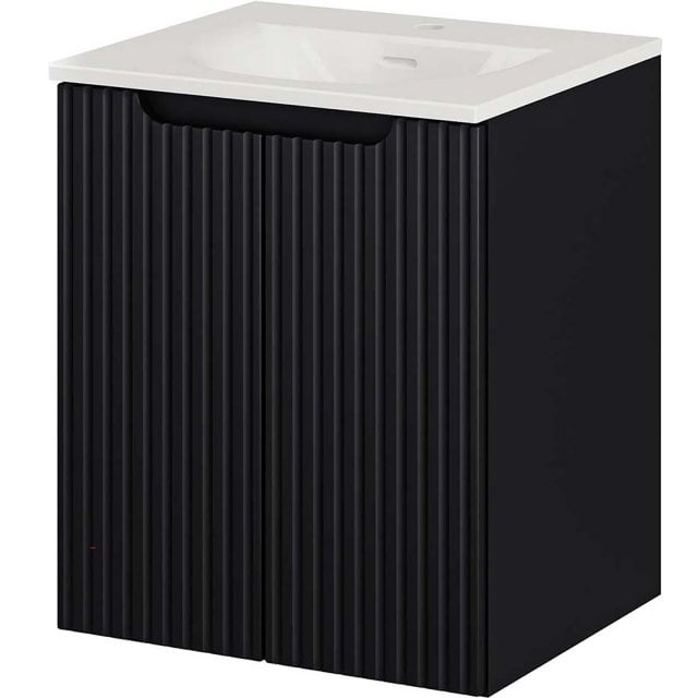 COMAD Szafka z drzwiami NOVA BLACK z umywalką meblową SKY 50 cm