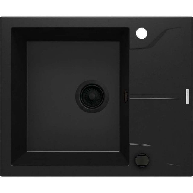 DEANTE Zlewozmywak granitowy ANDANTE 1-komorowy z ociekaczem nero ZQN