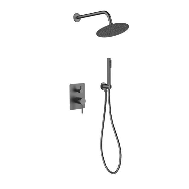 BESCO Zestaw prysznicowy DECCO / ILLUSION I grafitowy podtynkowy BP-D