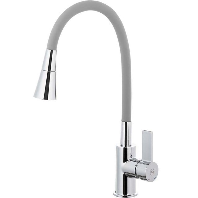 KFA Bateria kuchenna stojąca RUMBA DUO z elastyczną wylewką chrom + s