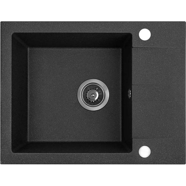 KUCHINOX Zlewozmywak granitowy SHIRE 1-komorowy z półociekaczem czarn
