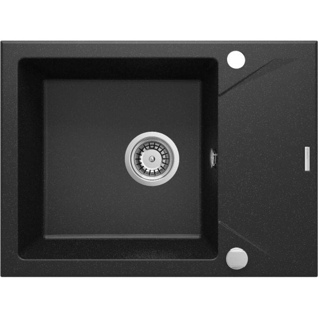 DEANTE Zlewozmywak granitowy EVORA grafit metalik 1-komorowy z ocieka