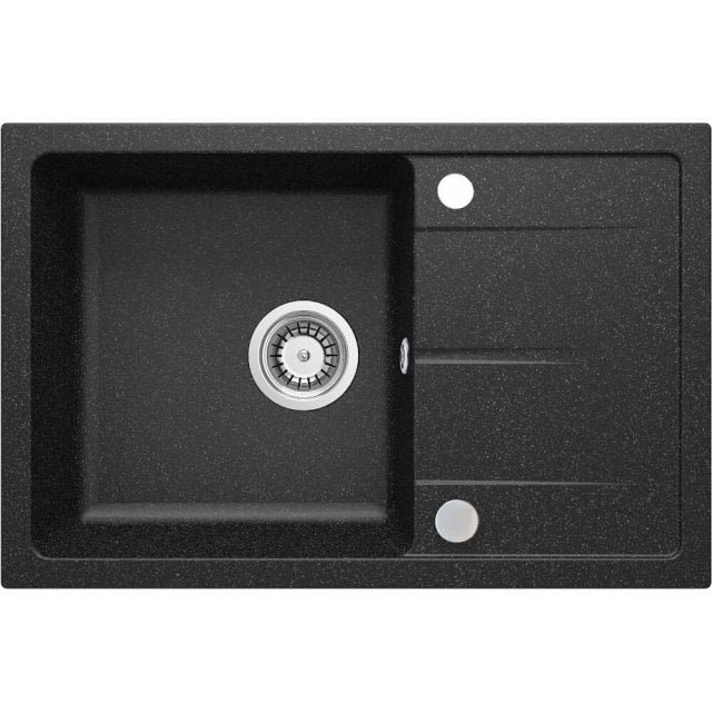 DEANTE Zlewozmywak granitowy LEDA grafit 1-komorowy z ociekaczem ZRD_
