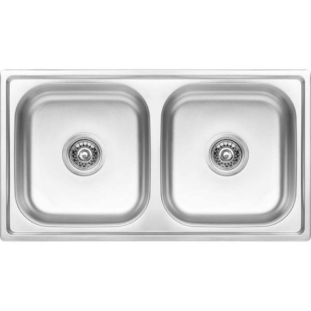 KUCHINOX Zlewozmywak stalowy STANDARD 2-komorowy inox len SKS_320T