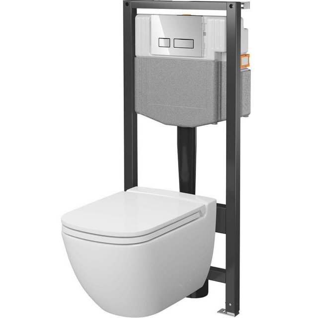 CERSANIT Zestaw podtynkowy COBE SYSTEM 50 mech, miska CASPIA, deska,