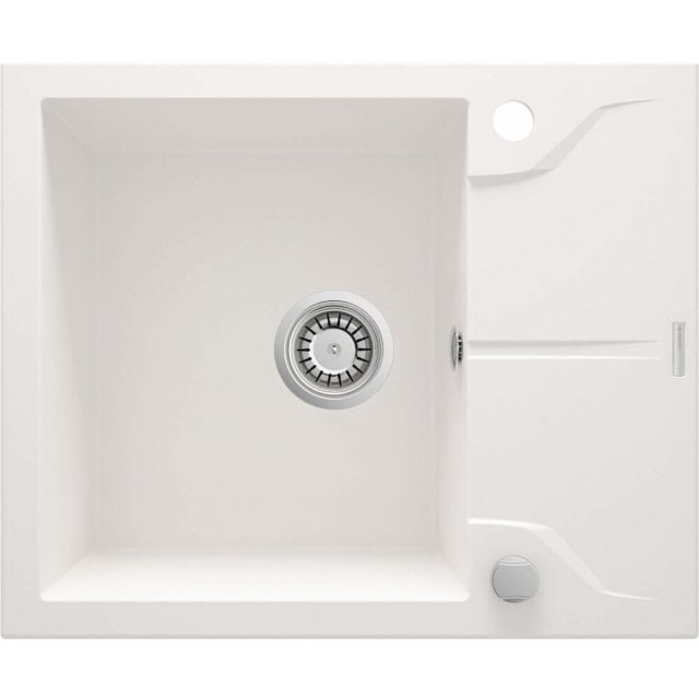 DEANTE Zlewozmywak granitowy ANDANTE 1-komorowy z ociekaczem alabaste
