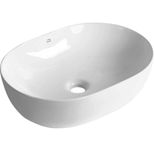 LAVEO Umywalka nablatowa LOMAMI 48,5x35 cm ceramiczna biała VUL_6248