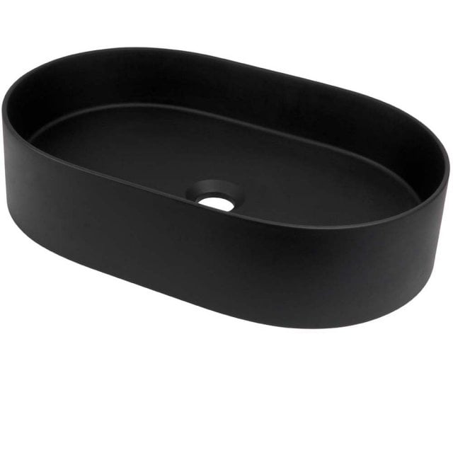 DEANTE Umywalka nablatowa SILIA granitowa owalna czarna CQS_NU6S