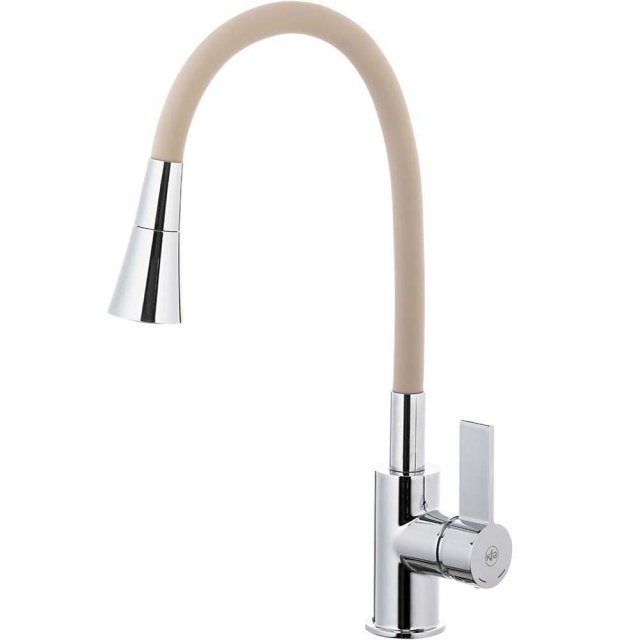 KFA Bateria kuchenna stojąca RUMBA DUO z elastyczną wylewką chrom + b