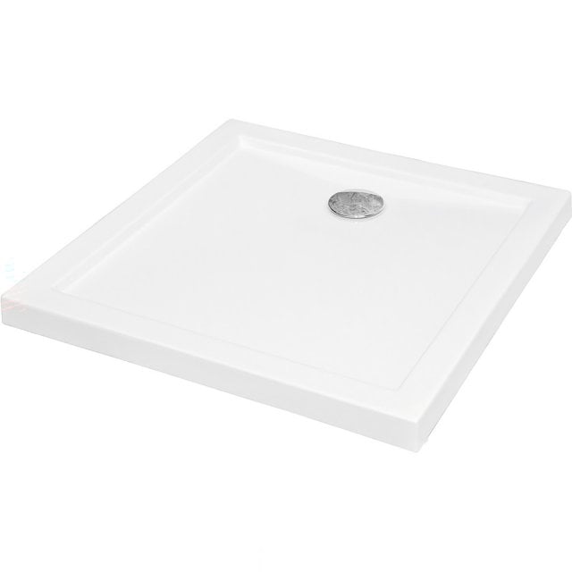 BESCO Brodzik kwadratowy AQUARIUS SLIMLINE 90x5,5 biały BAA-90-K