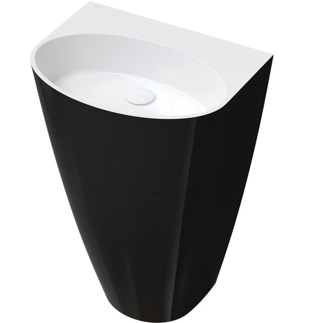 OMNIRES Umywalka wolnostojąca SIENA M+ biały/czarny połysk SIENAUWBOB