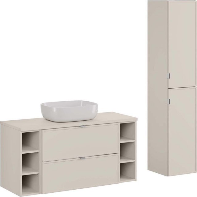 COMAD Zestaw mebli BELLA CASHMERE 3 szafki z blatem 120 cm, umywalka