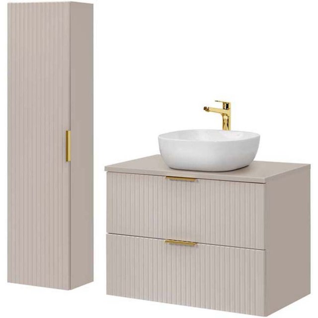 COMAD Zestaw mebli ADEL CASHMERE szafka z blatem 80 cm, umywalka SMIL